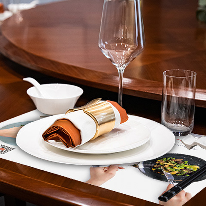 Custom Logo Paper Placemats Disposable Dinner Table Plates Paper Tray Mat Menu for Restaurant