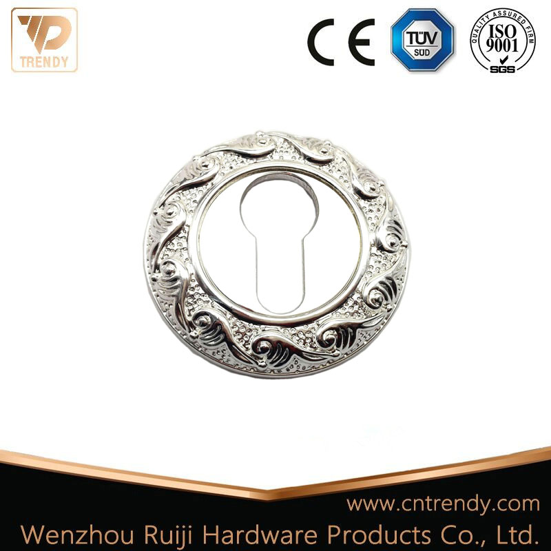 Ruiji Door Accessories Handle Lock Cover Classic Round Cylinder Rose Bright Silver Escutcheon (ZR20-CL)