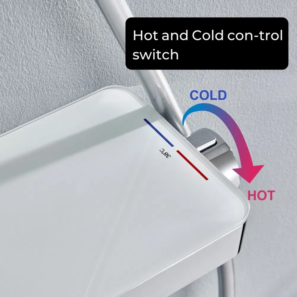 Factory Direct Price Model 3007 White Triple Function Shower System with High Pressure Rain Shower Head Bathroom Mixer Shower Set Wall Mounted