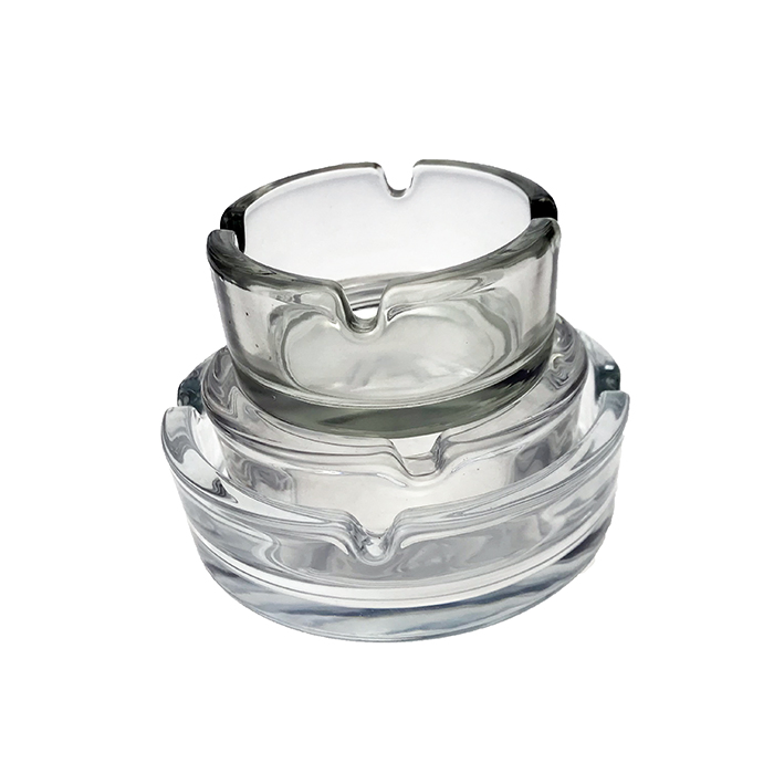 Wholesale Glass Ashtrays Custom Luxury Large Ashtray Glass Crystal Round Cigar Ashtray for Bar