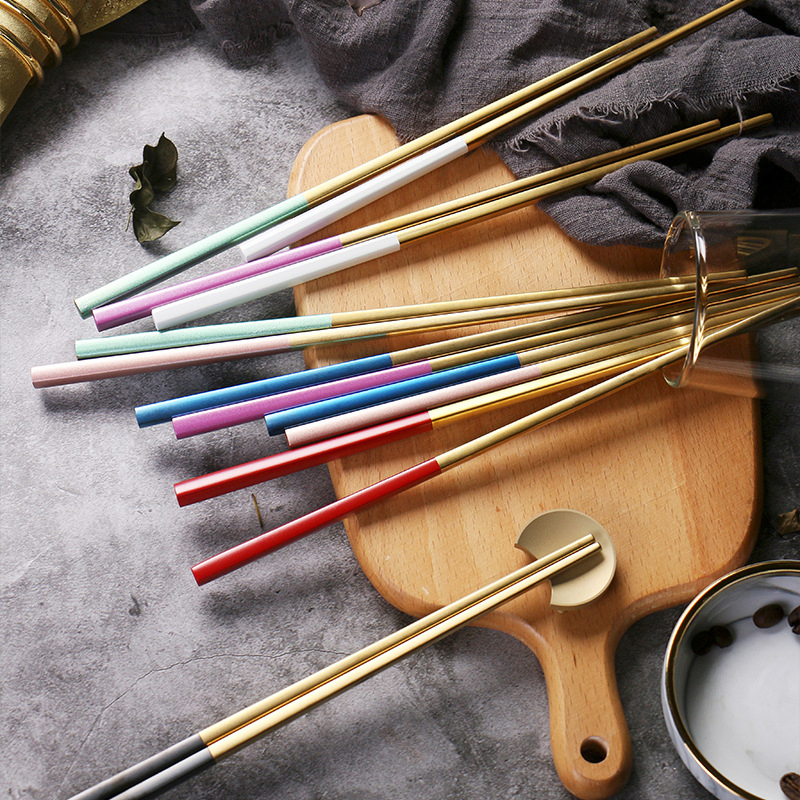 Hotel Supplies Gold Plated Tableware Stainless Steel Chopsticks