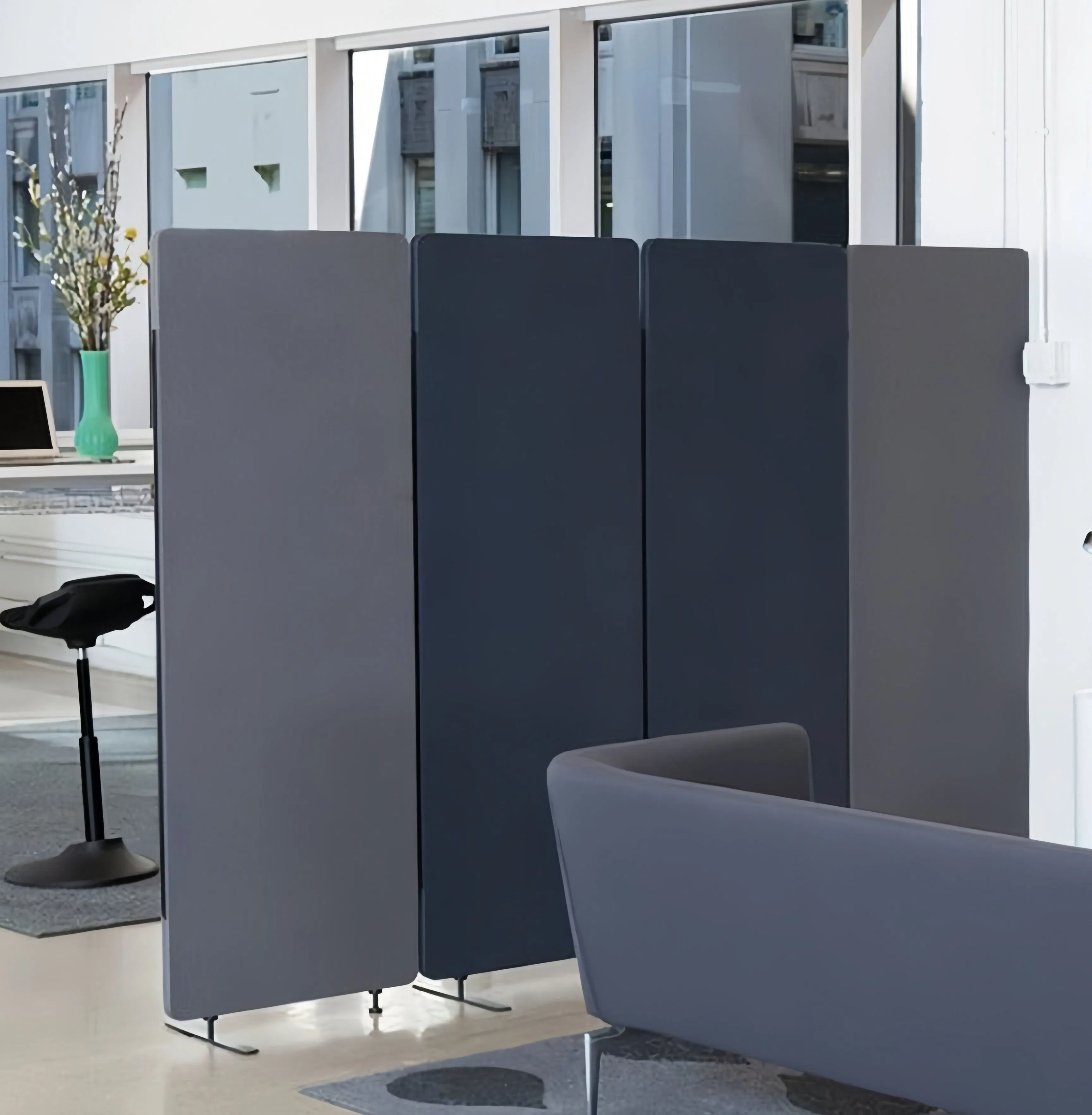 Nrc 0.85 Recycled Pet Felt Acoustic Panel Wall Covering Tiles Soundproofing Material Freestanding Movable Room Divider Partition Screen Design Element