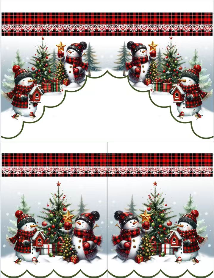 High Quality 3 Pieces Set Printed Kitchen Curtain