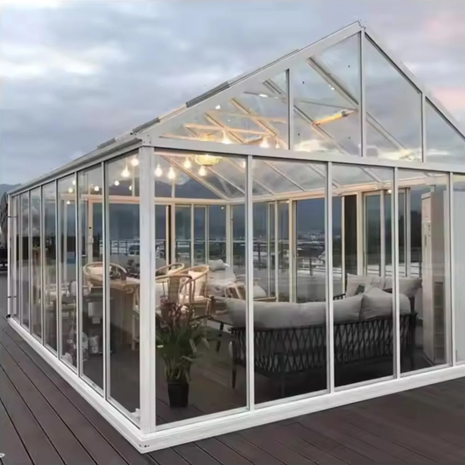 DIY Professional Custom Ready-Made Balcony Sun Room Glass Greenhouse for Garden