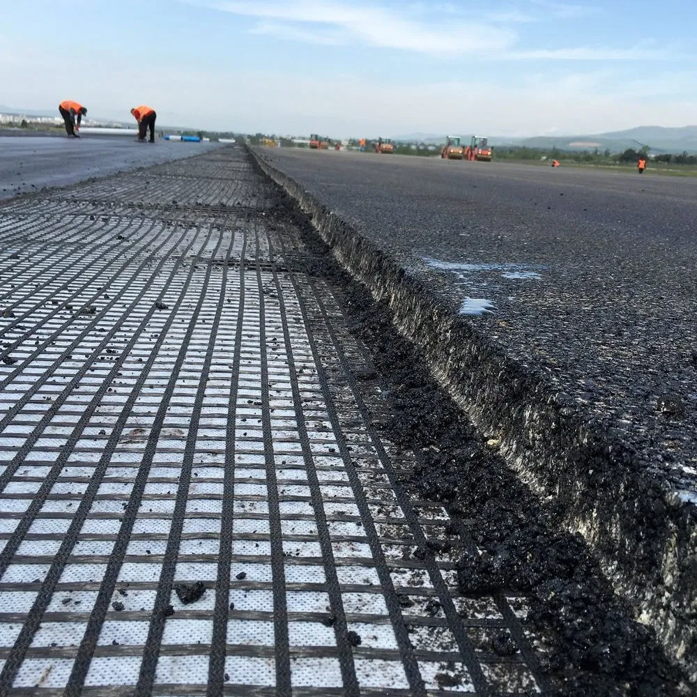 Biaxial Geogrid High Tensile Strengthfiberglass Geogrid Glass Fiber Geogrid Coated Bitumen Asphalt Fiberglass Geogrid Fiberglass Mesh Geogrid