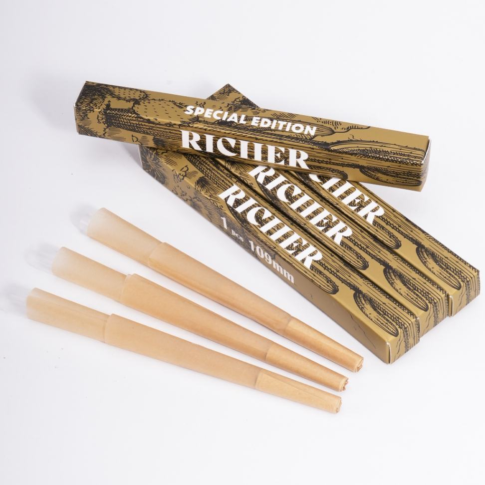 Hot Selling Bob's Cone Brand Boxed 110mm Brown Horn Tube W-Shaped Blade 800 Pieces/Box Smoking Accessories