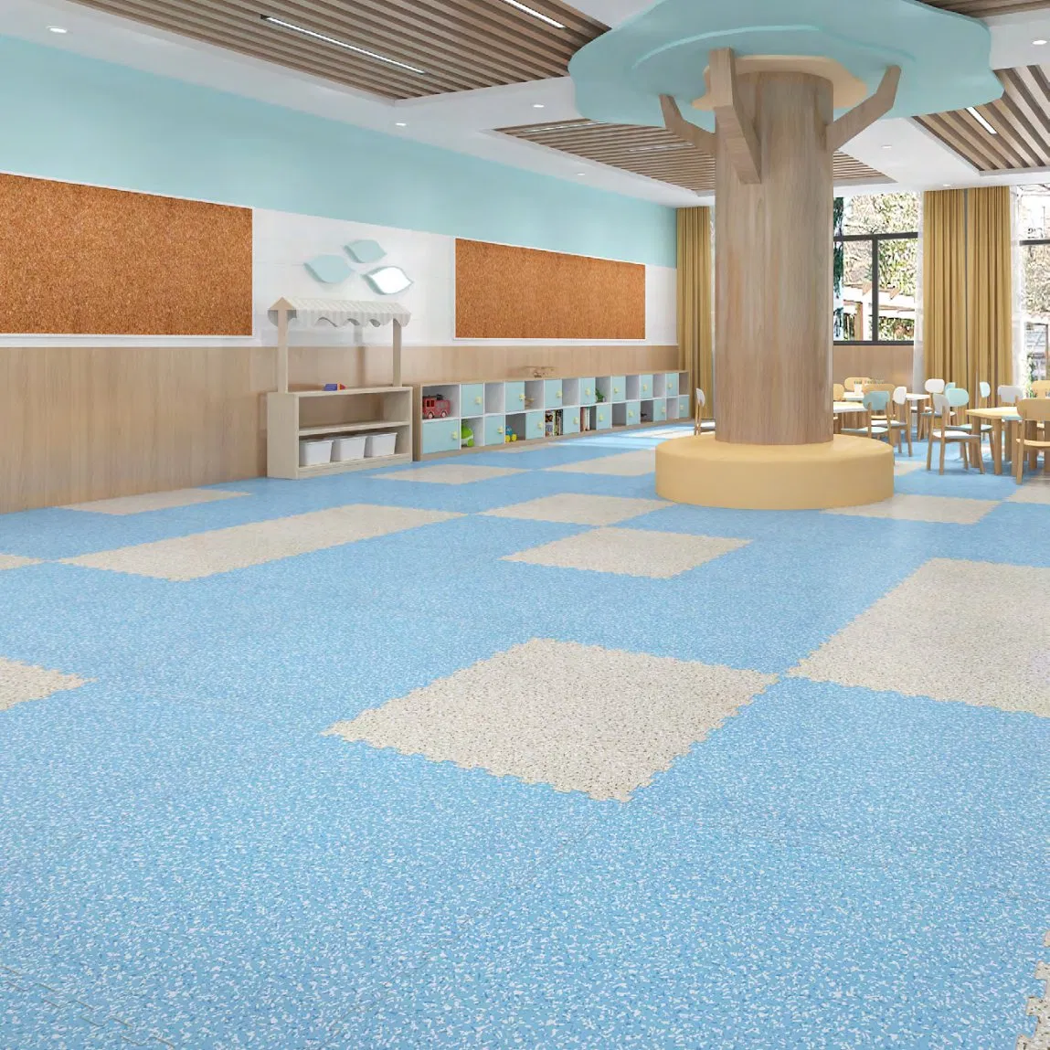 Art Shape Interlocking Tile Luxury Vinyl Tile Flooring