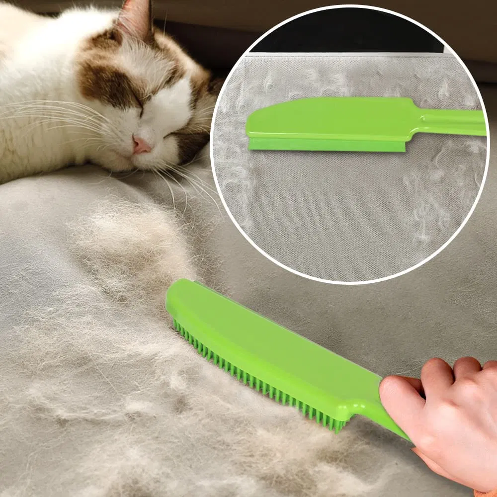 Water Resistant Long Handle Rubber Broom for Pet Cat Dog Hair Carpet