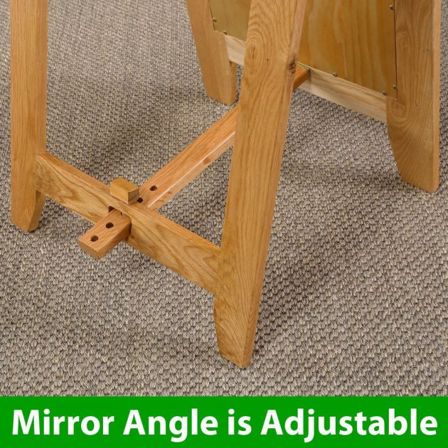Home Decor Dressing Furniture Floor Full Length Rustic Solid Oak Mirror for Living Room Bedroom Dressing Mirror