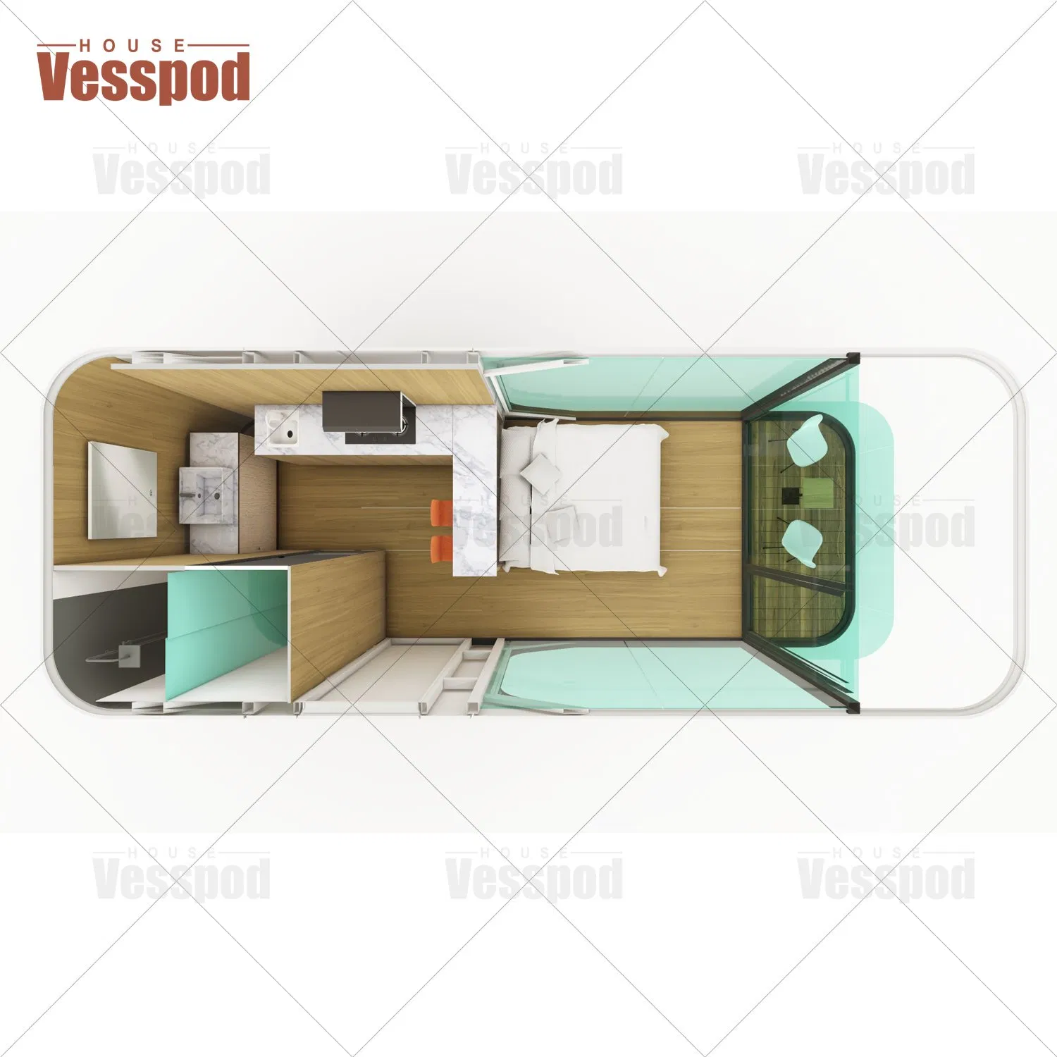 2023 20FT/40FT Luxurious Prefabricated Modular Sea View Sun Room Beach Room Apple Cabin Bar Office Pod