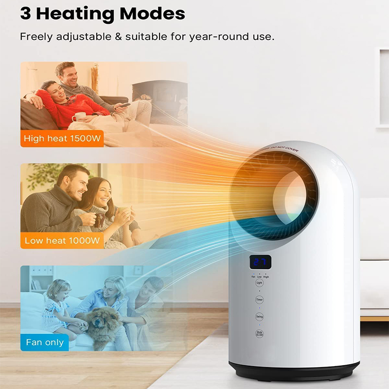 Cheap Price Electric 1500W Desk Smart Control PTC Ceramic Bladeless Heater Fan Convection Heater