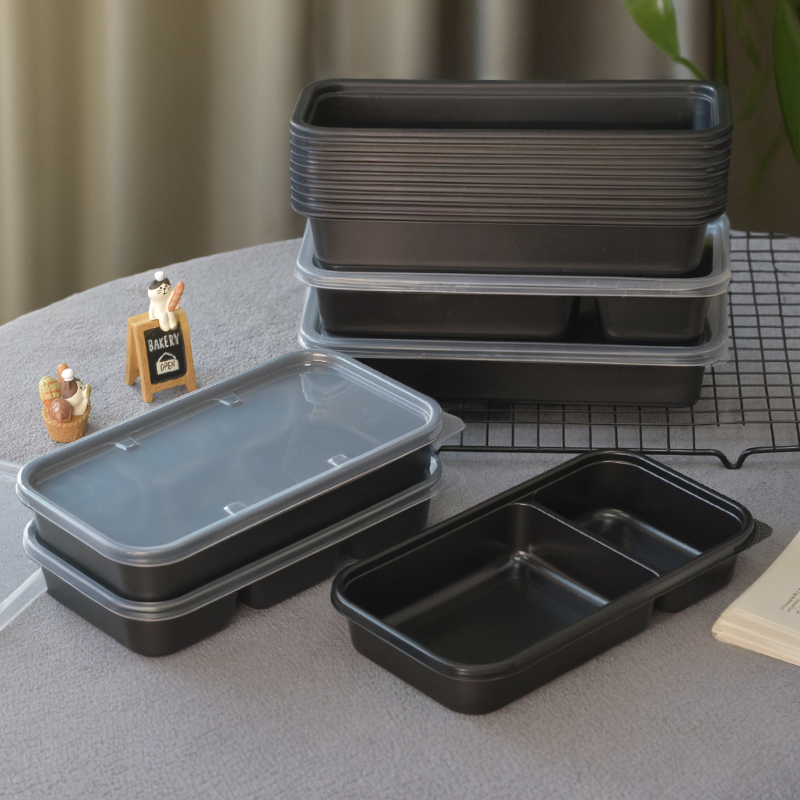 Strip Containers Divided Food Storage Containers Takeaway Bento Box with PP Lid