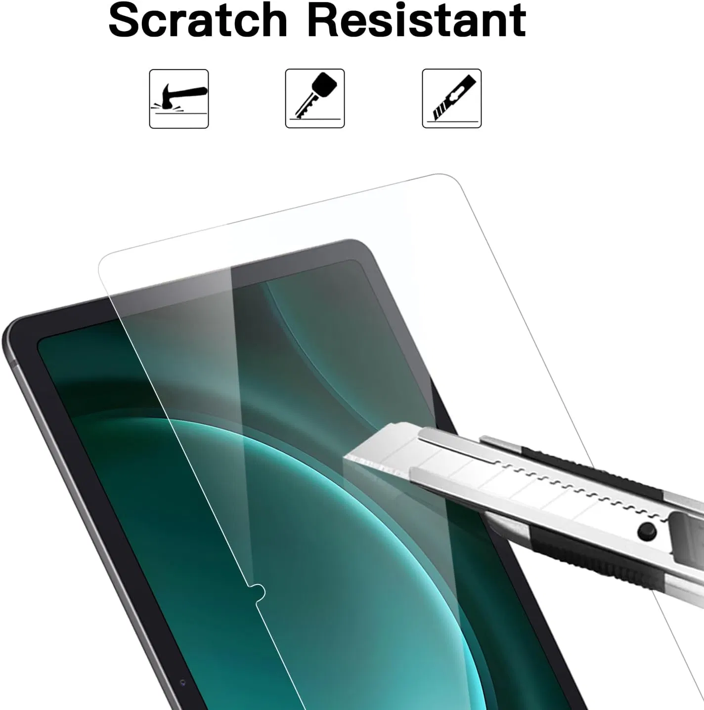 9h Hardness High Definition Tablet Tempered Glass Screen Protector for Samsung Galaxy Tab S9 Fe with Case Friendly Design