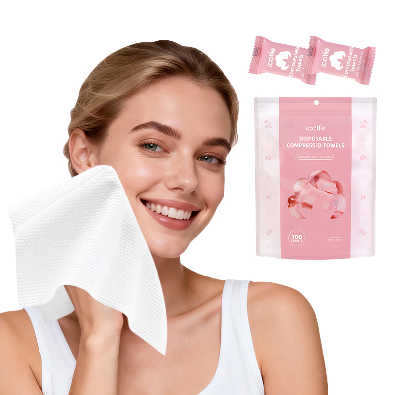 100PCS Disposable Compressed Towel Mini Coin Tissue Face Towel for Travel Hotel