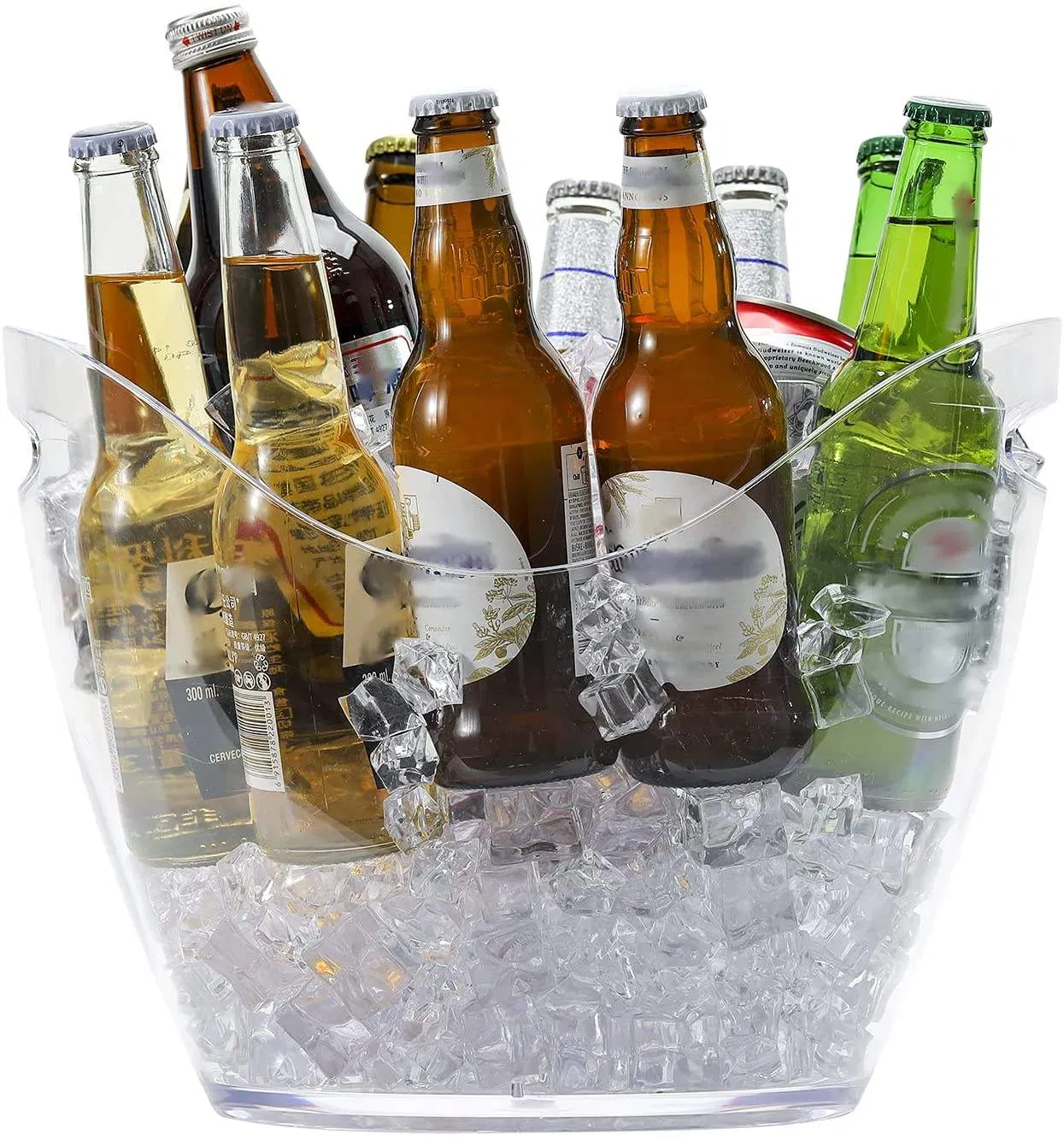 Beverage Tubs White Plastic 3L Cooling Wine Beer Champagne Two Layers Ice Wine Bucket