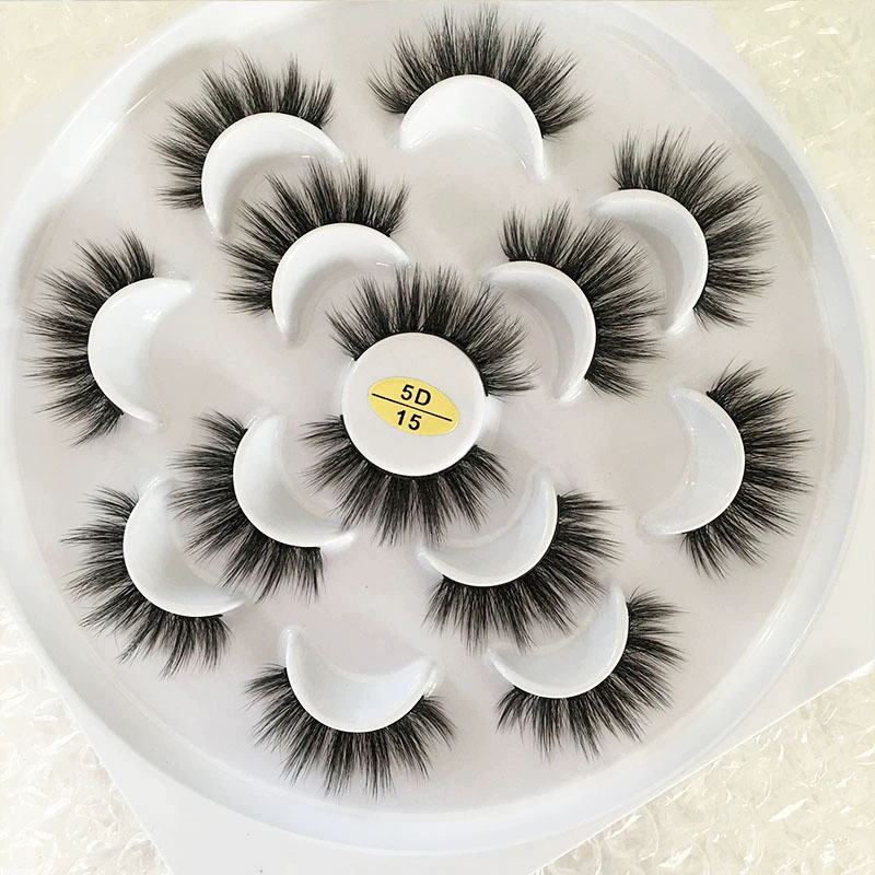 7 Pairs of Lotus Disk Multi Layer 3D Imitation Mink Fur Thick and Natural False Eyelashes