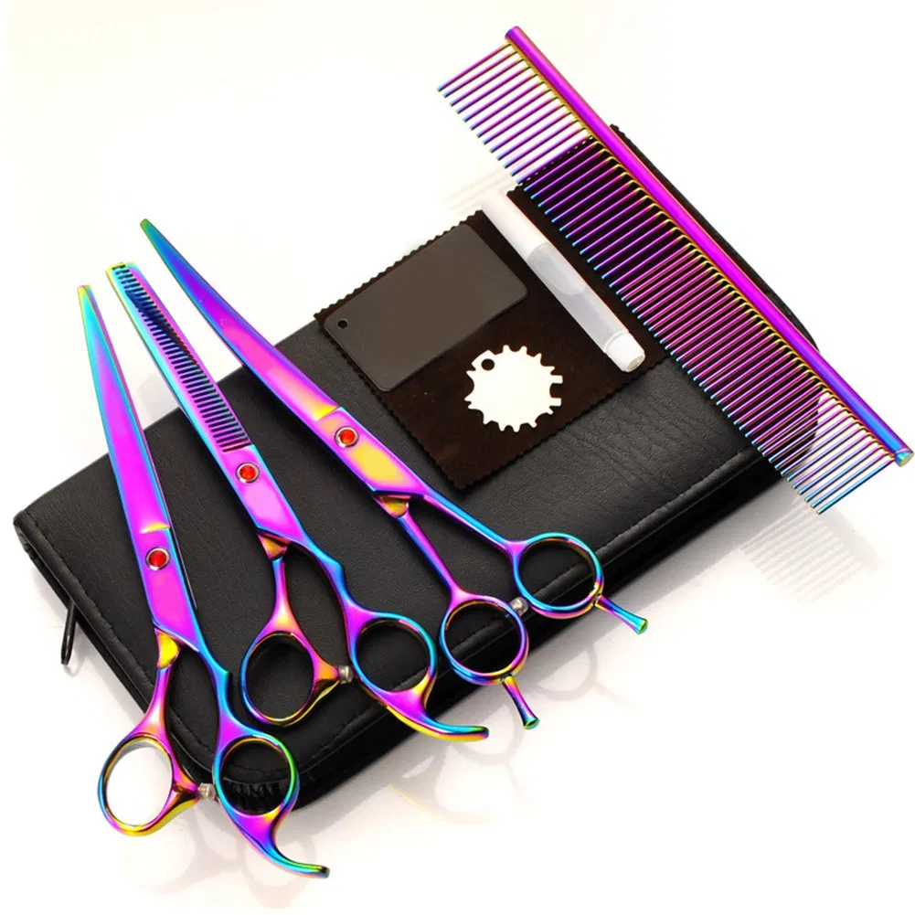 Hair Colorful Scissors Clippers Flat Tooth Hair Cutting Scissor Set