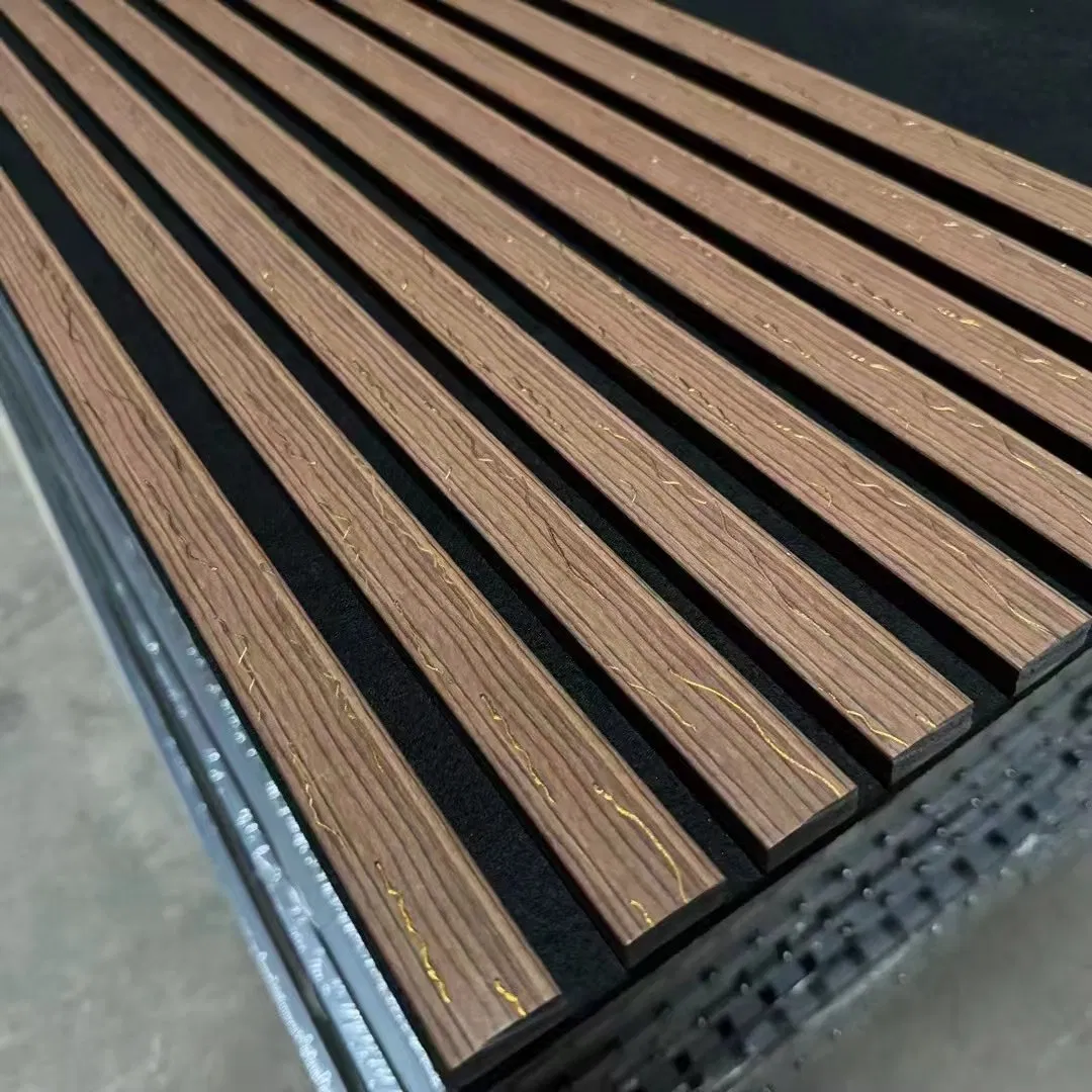 3D Polyester Fiber Acoustic Panel Slat Wood Sound Absorption Ceiling Acoustic Panel
