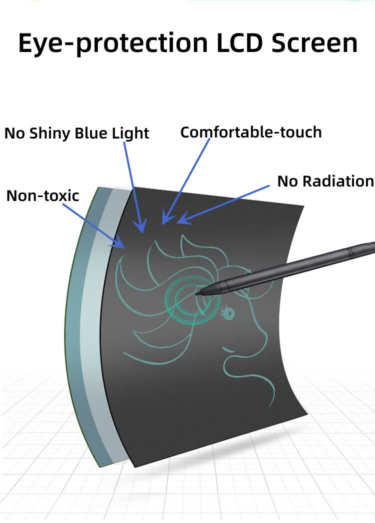 8.5 Inch LCD Writing Tablet for Kids, Colorful Doodle Board Drawing Tablet with Lock Function, Partially Erasable Reusable Writing/Drawing Pad-Black