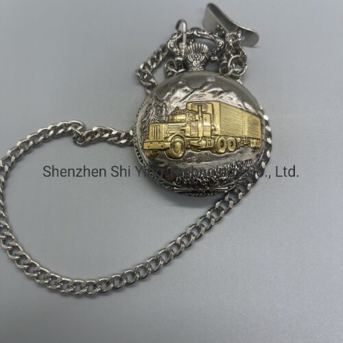Custom Vintage Antique Quartz Gift Pocket Watch with Truck