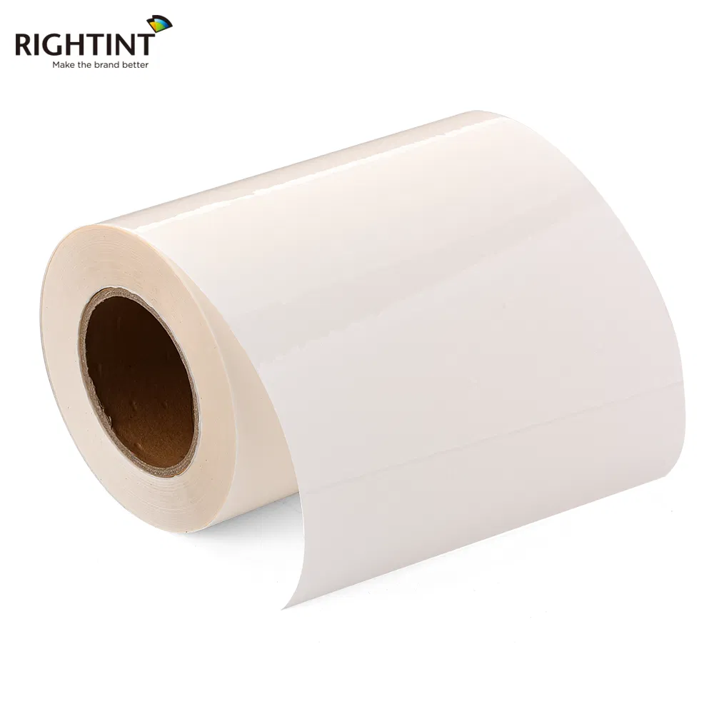 Rightint Carton OEM Shanghai Adhesive Label White Glassine Paper Transparent Pet Hot