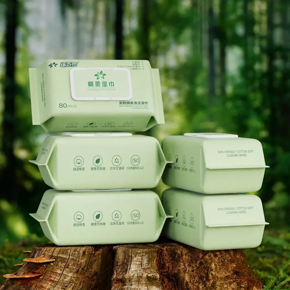 Cleaning Antibacterial Disinfection Wipe Bamboo Biodegradable Soft Cotton Wet Wipe OEM Eco Baby Care Wet Wipe