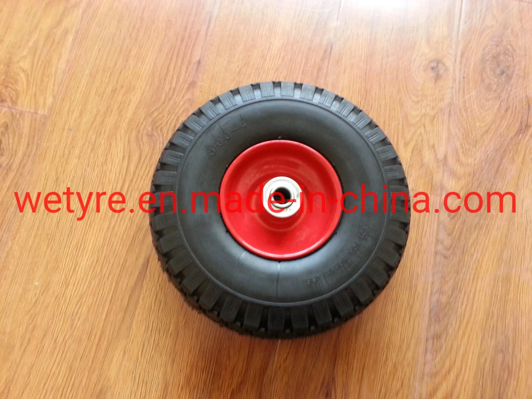 Durable High Quality Highload Capacity Flexible Metal Rim PU Foam Wheel (3.00-4)