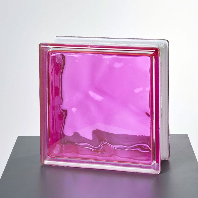 Hollow Glass Block Pink/Orange/Black/Red/Green/Blue Colored Glass Brick 190*190*80mm