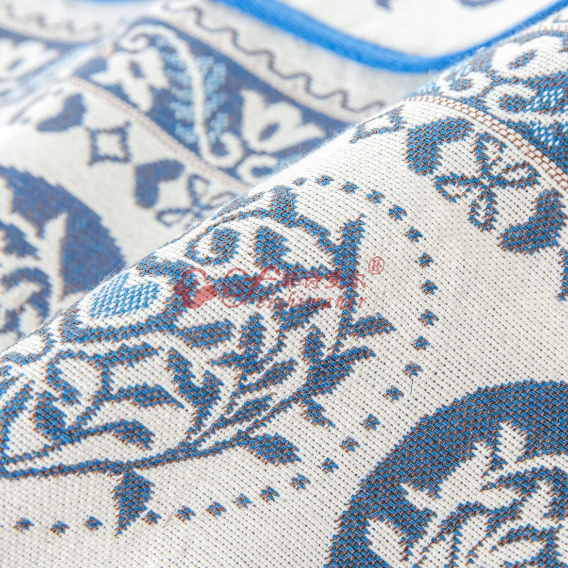 Fashion Custom Cotton Hemp Kitchen Server Apron Bib Cooking Jacquard Embroidery Apron