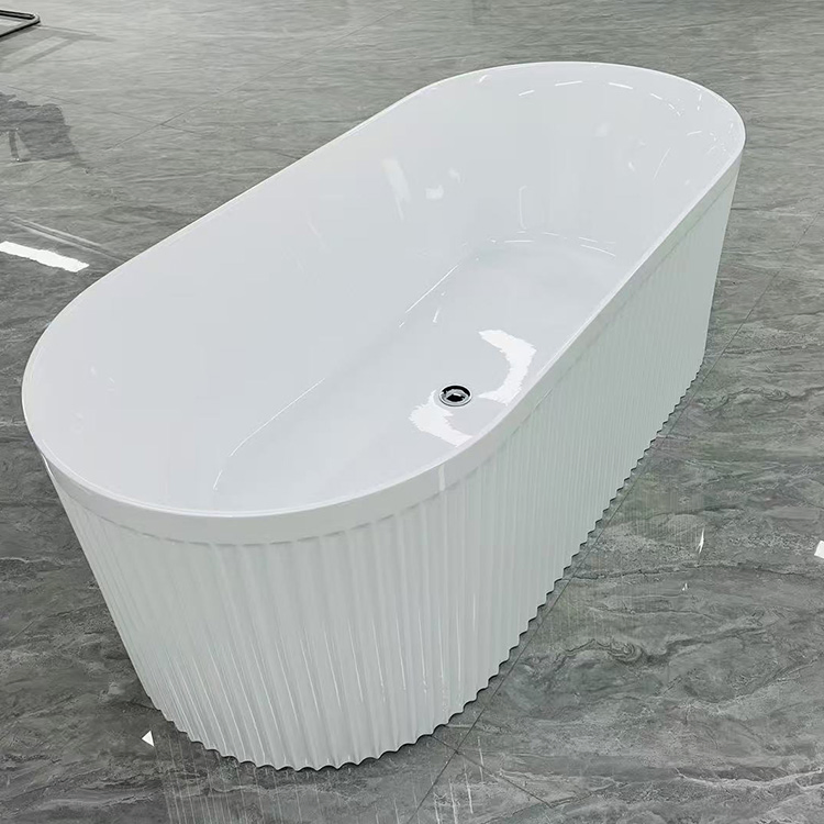 Factory OEM Solid Surface Bathroom Soaking Bathtub Artificial Stone Freestanding Bath Tub