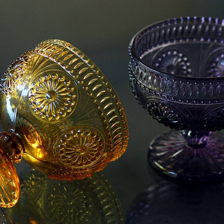 Handmade Colored Glass Goblet Drinking Glass Set for Hotel with FDA