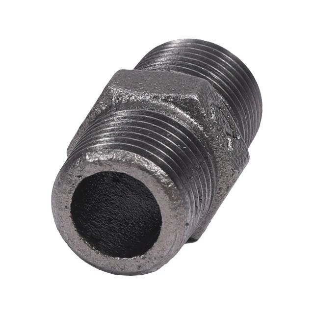 Leyon FM UL Grooved Pipe Fitting Fire Fighting Pipes Fire Protection System Black Malleable Iron Hexagon Nipple