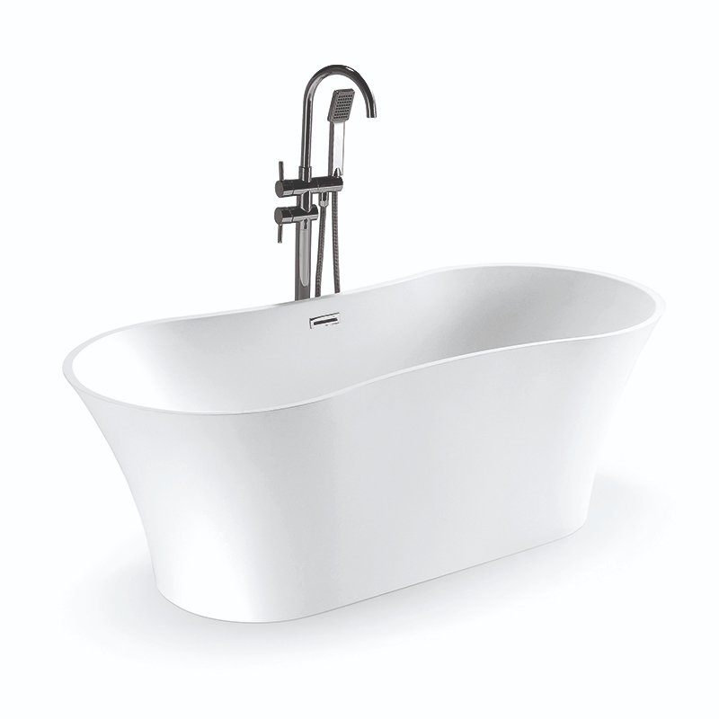 Hygienic Non-Porous Seamless Freestanding Pure Acrylic Solid Surface White Color Matt/Glossy Bathtub