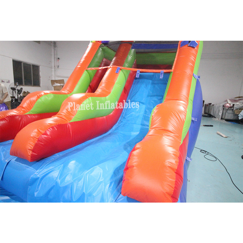 Commercial PVC Backyard Rainbow Jumping Bouncer Tropical Inflatable Water Slide