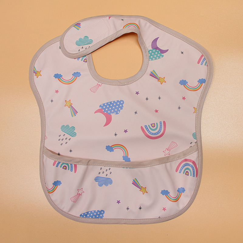 Waterproof PU Bib, Dining Cover, Washable Bib, Anti-Dirt Food Pocket, Complementary Food Pocket, Saliva Pocket