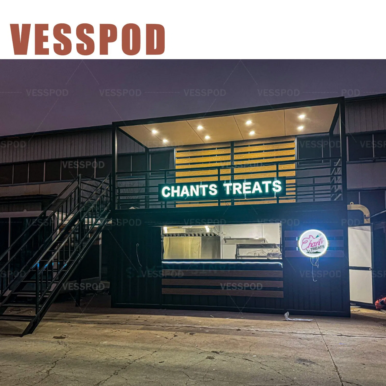 Cafe Container 20 FT Shipping Container Prefab Bar with Equipment Installed Sales Service Window