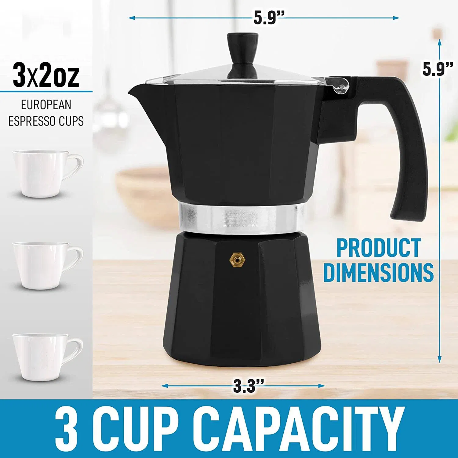 6 Cup Stovetop Espresso Maker Aluminium Coffee Machine Cafetera Italiana Manual Moka Pots