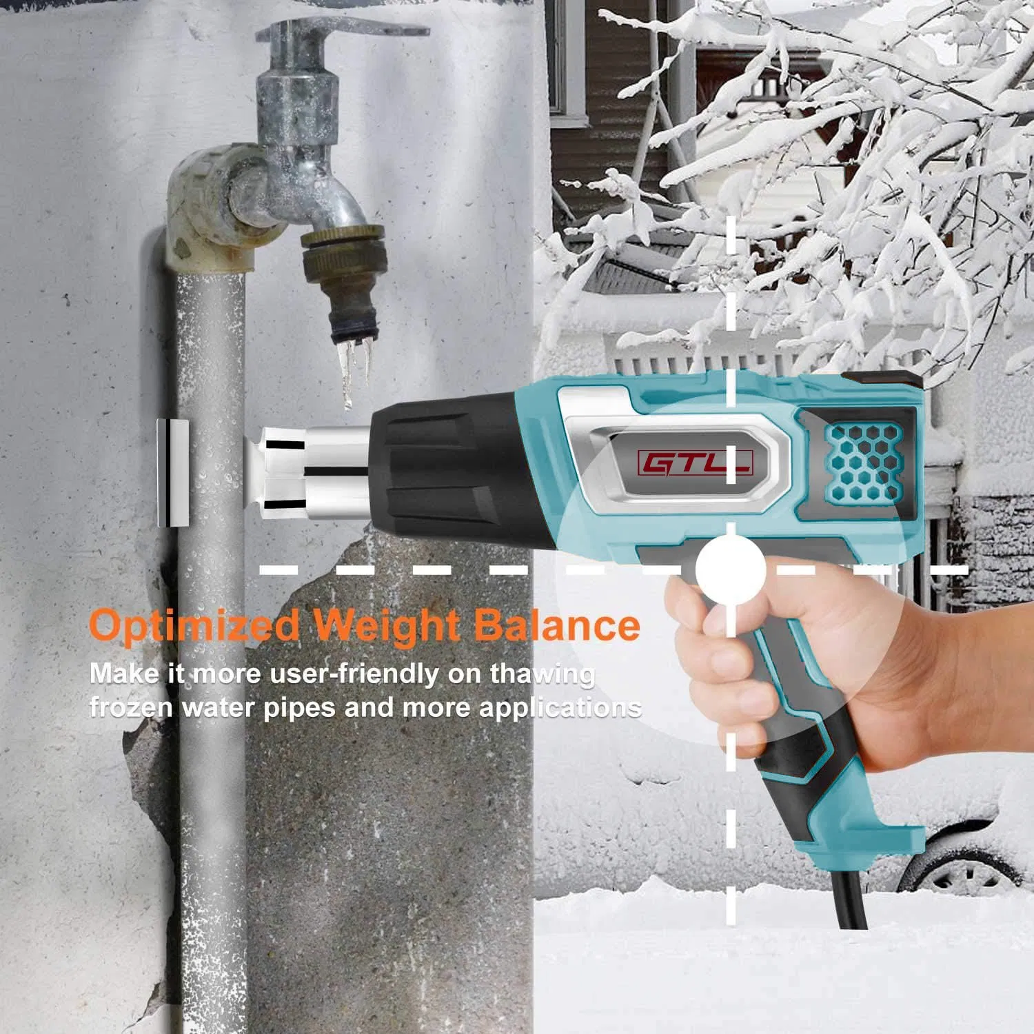 Electric Heat Gun Tools Temperature Digital Display Hot Air Gun (HG023-T)