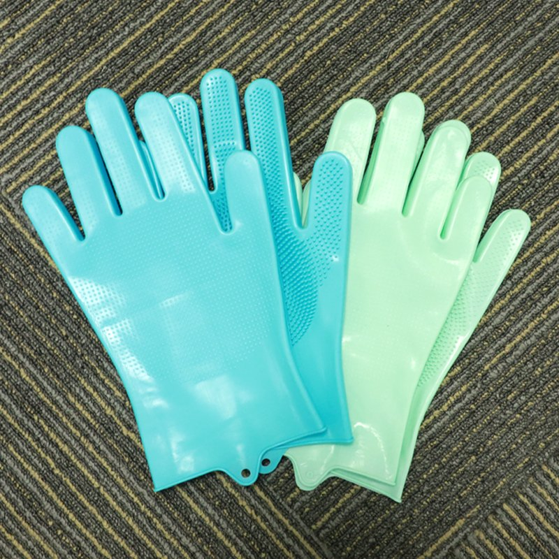 Silicone Dishwashing Gloves Household Thickened Durable Cleaning Kitchen Household Gloves