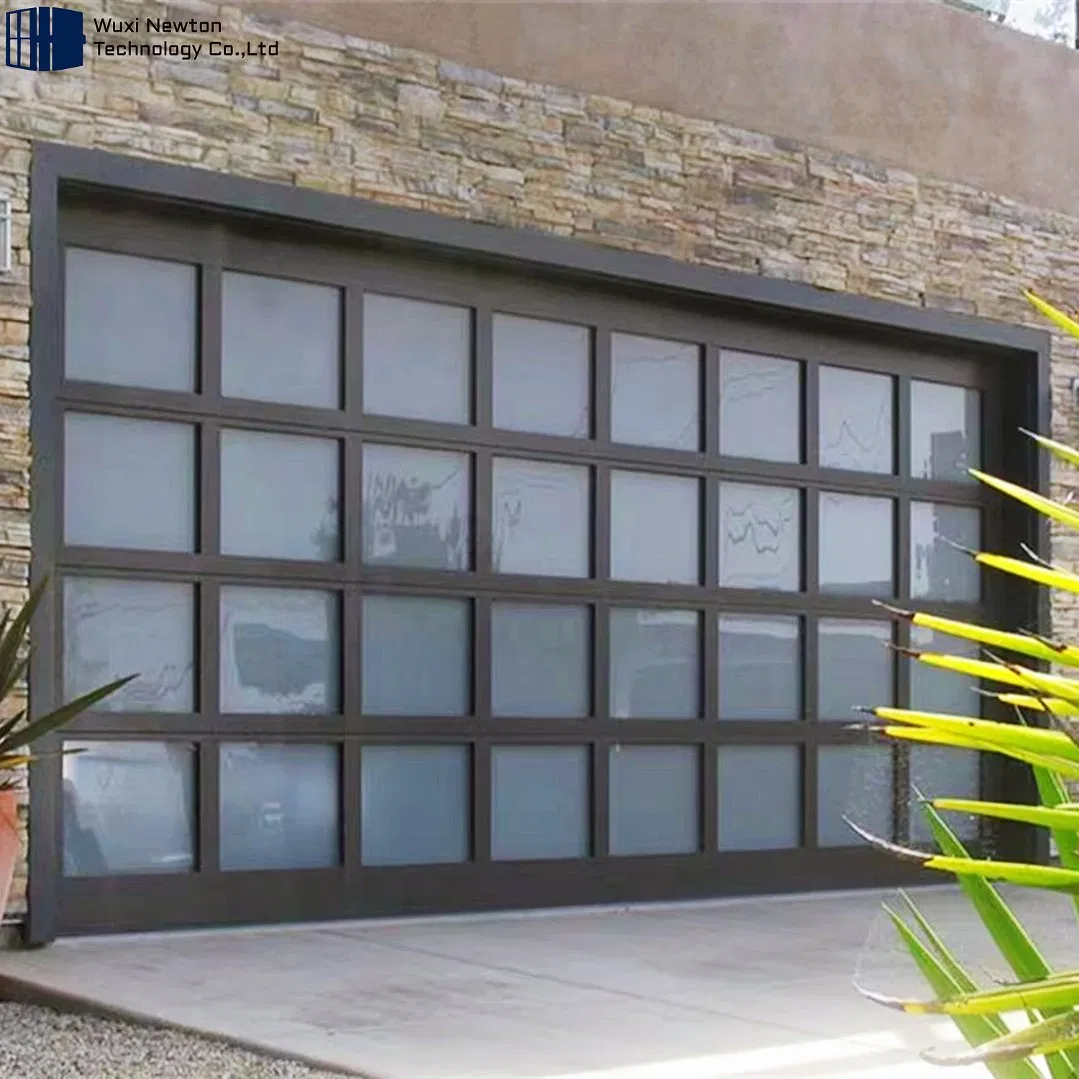 Factory Price Luxury Modern Full View Automatic Aluminum Glass Garage Door with Motor