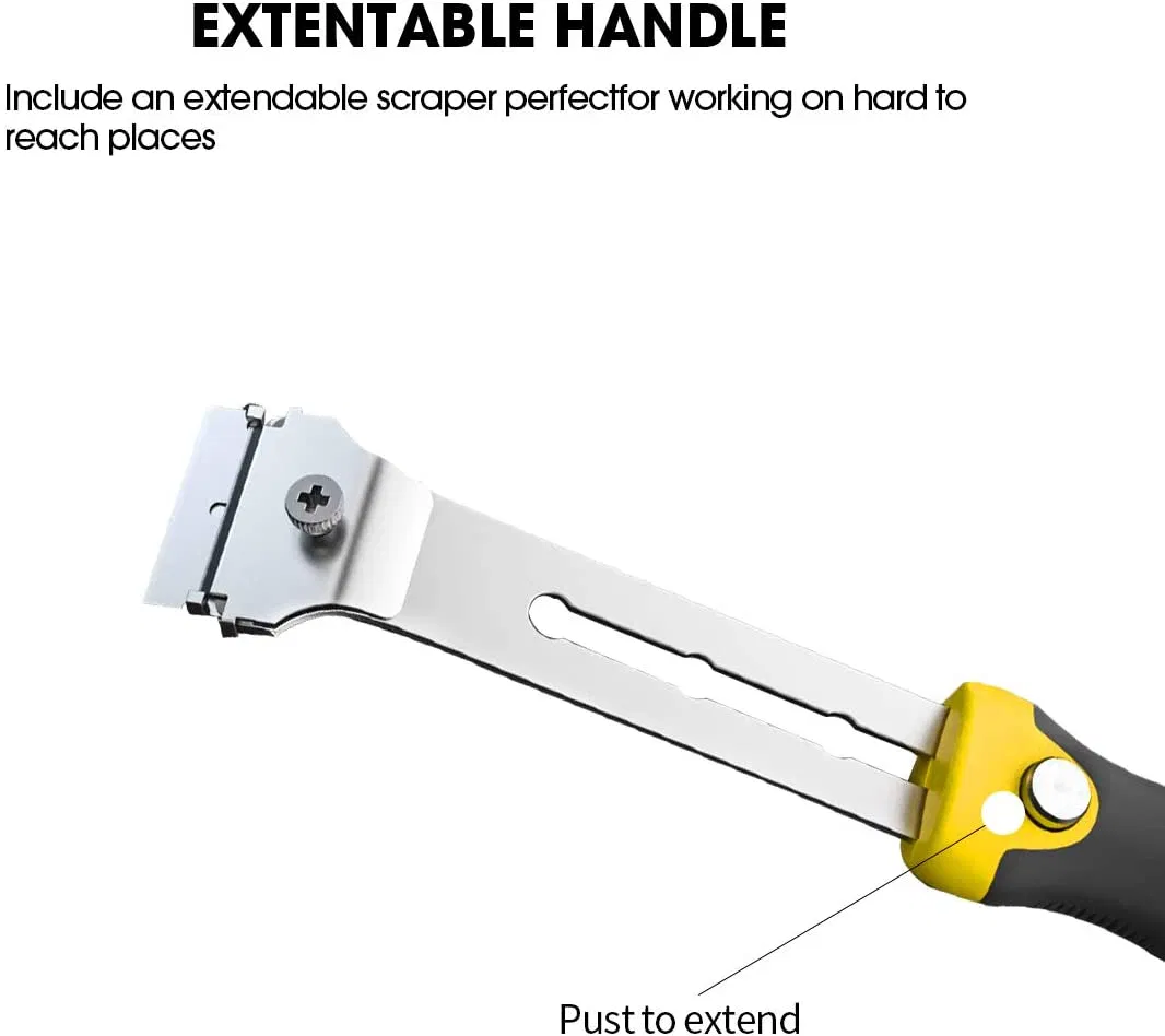 Cleaning Scraper Plastic Razor Scraper with Metal Blades and Double-Edged Plastic Blades