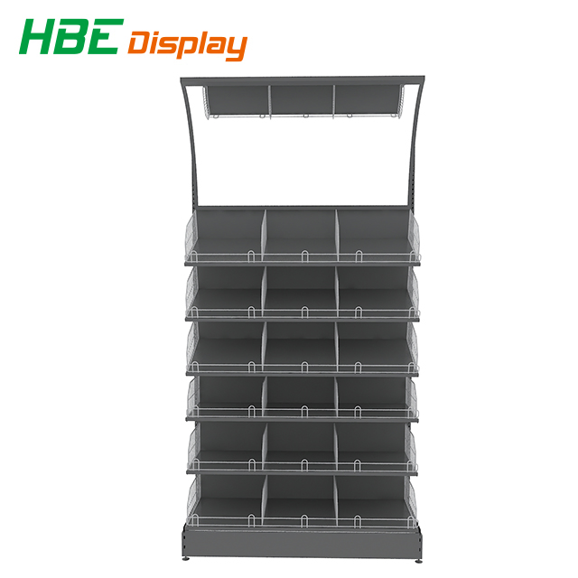 Wooden Slatwall Board Revolving Floor Display Stand