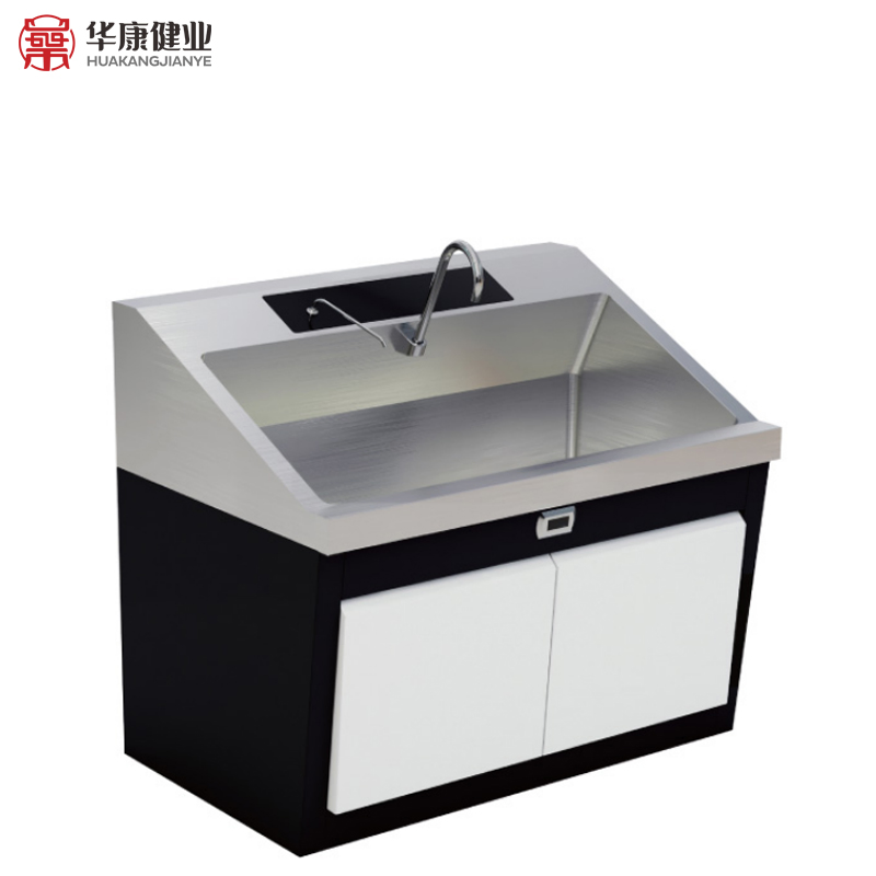 Stainless Steel Operating Room Scrub Sink Medical Equipment Basin Sink Triple W/Knee-Activation
