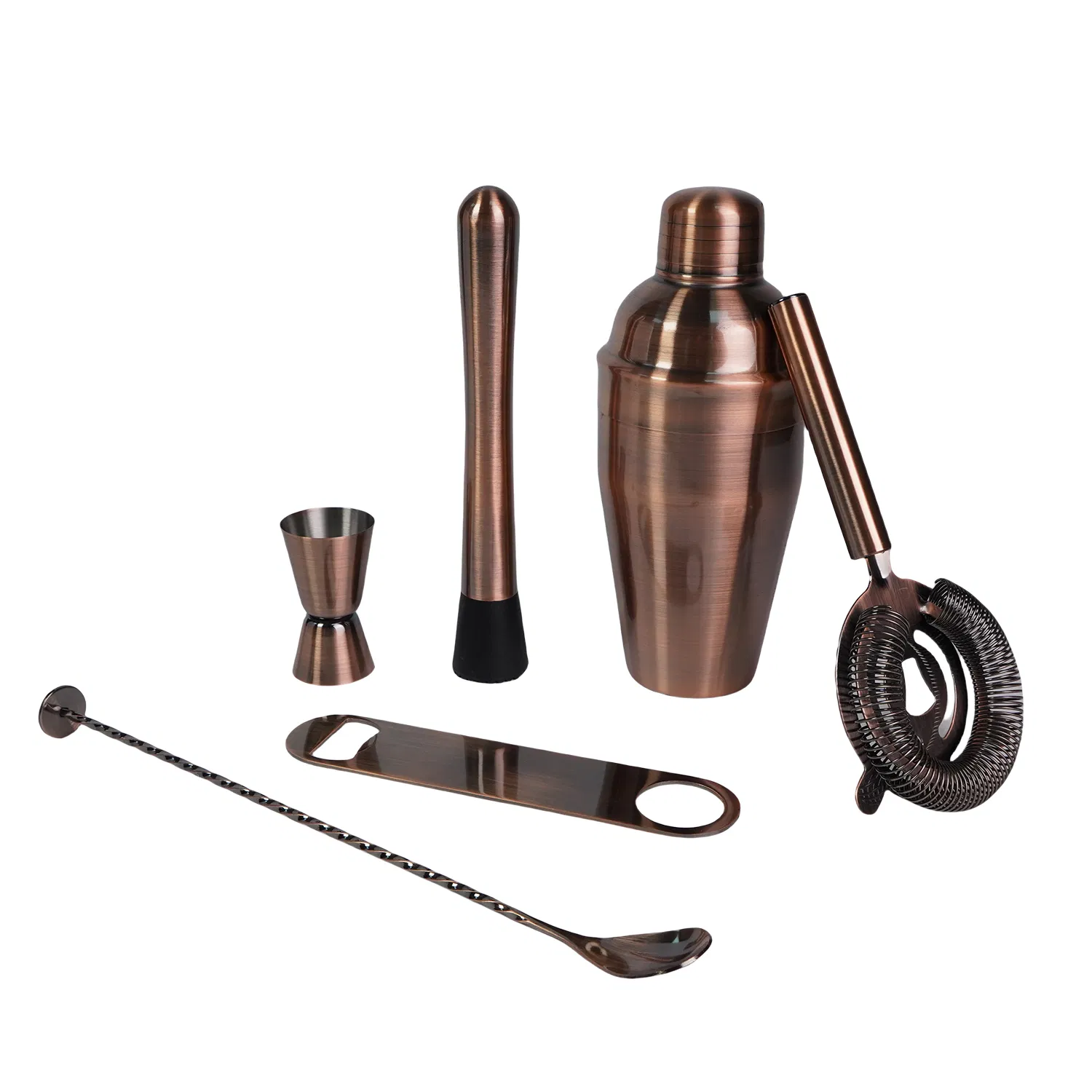 Royal Rose Gold Copper Cocktail Bar Shaker Set with Gift Packing