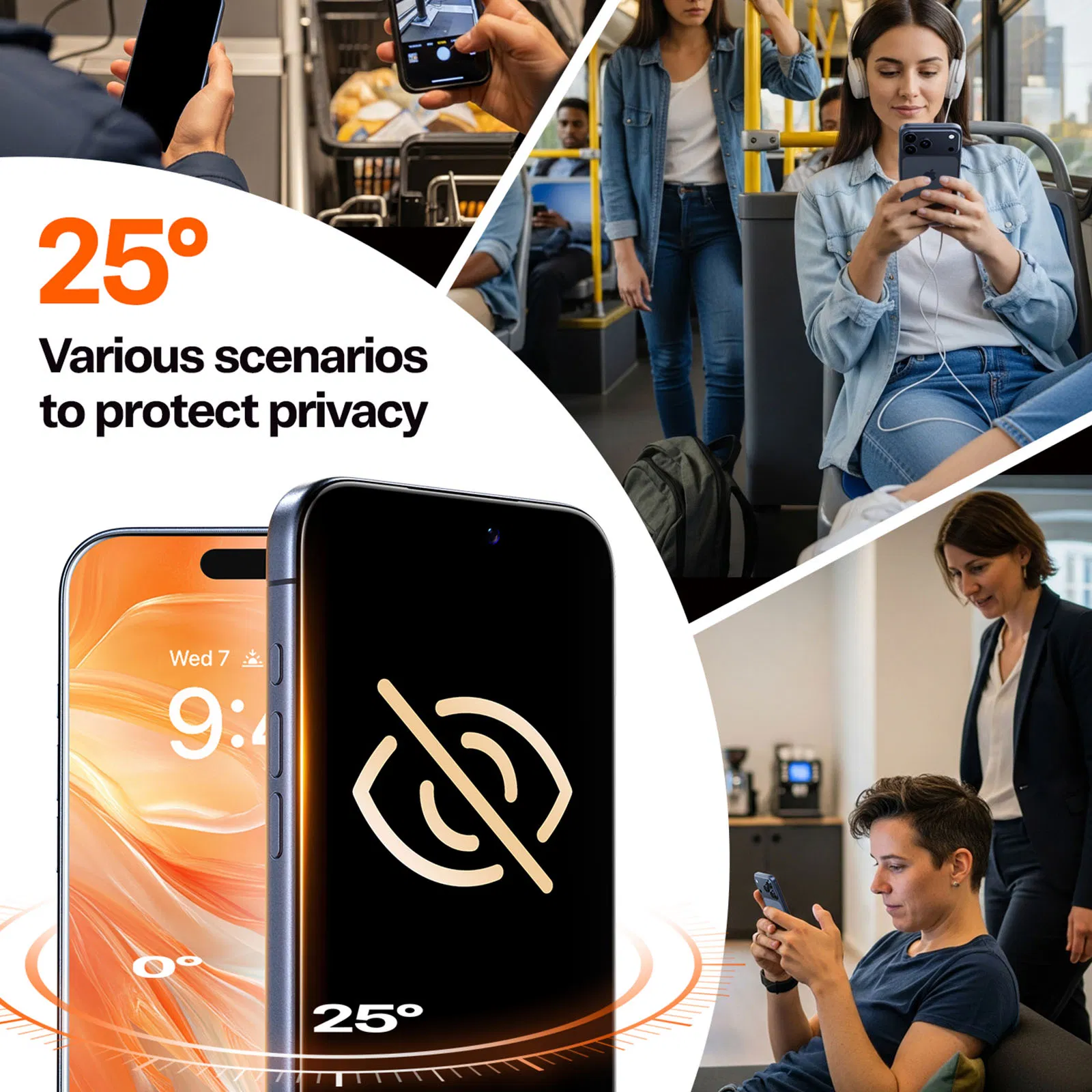 Effortless Application iPhone 17 PRO Max Anti Spy Screen Protector with Auto-Align Frame for Perfect Fit