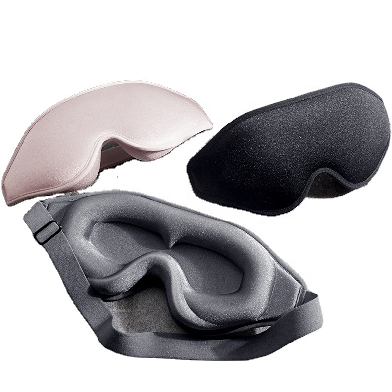 Memory Foam Silk Sleeping Wholesale Cheap Adjustable Ice Silk Travel Block out Cup Blindfold 3D Contoured Sleep Eye Mask