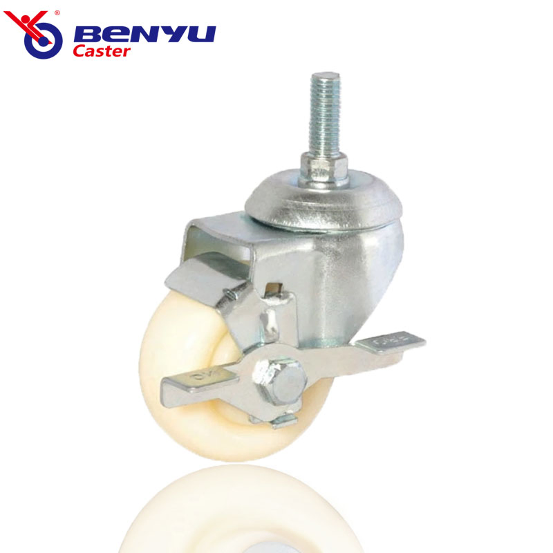 Benyu Nylon Swivel Caster with Brake Industrial Casters