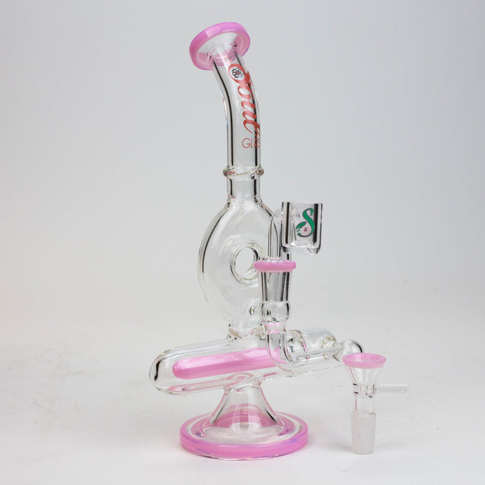 9" Glass 2-in-1 Recycler Shisha Hookah Sweet Puff Pipe Glass Water Pipe
