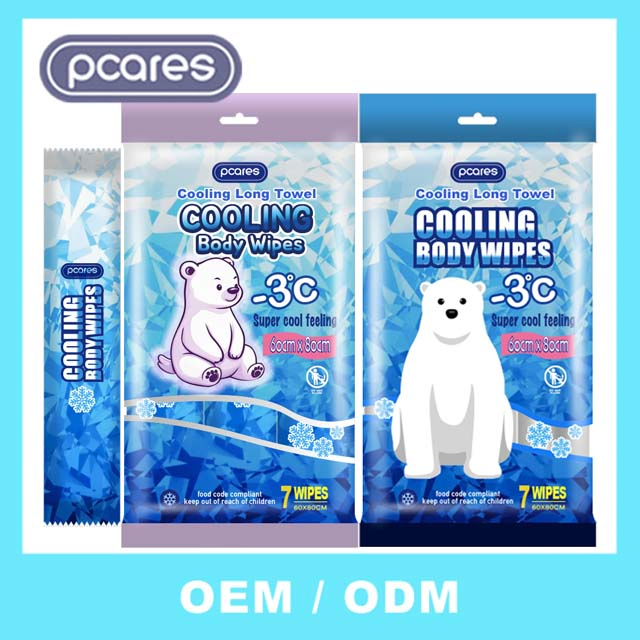 Hot Selling Sports Cooling Cleaning Body Wipes for Adults Nature Ice Cool Feeling Wet Wipe for Men