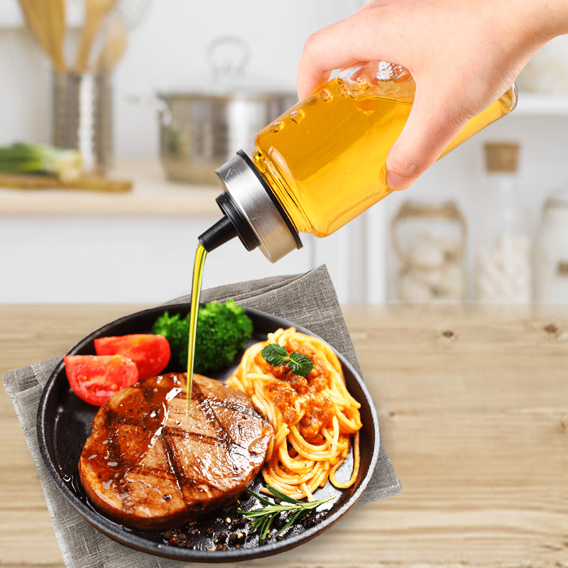 6oz 180ml Empty Oil Vinegar Bottle Cruet Glass Olive Oil Dispenser Bottle for Kitchen Cooking Oil Container
